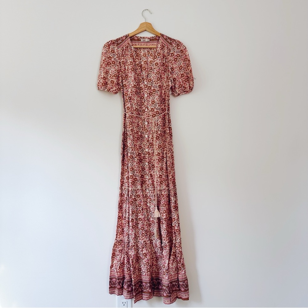 NEW Faherty Women’s Orinda Floral Print Organic Cotton Maxi Dress Earth Print - Picture 4 of 12
